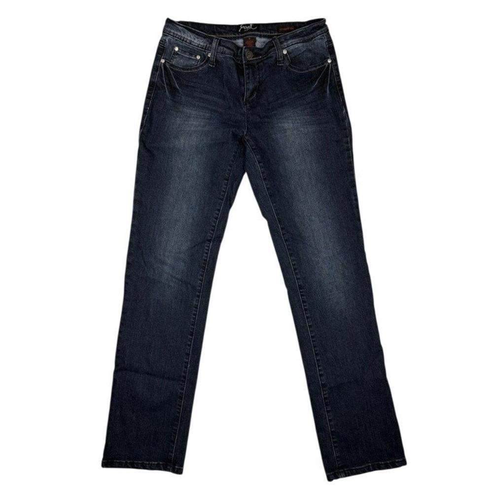 Earl Jean Womens Dark Wash Straight Leg Embellished Rhinestone Denim Jeans Sz 6‎